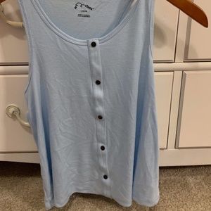 Light Blue Buttoned Tank Top